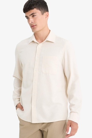 Defacto Regular Fit Polo Yaka Pamuklu Uzun Kollu Gömlek E8181ax25auer140 Ekru-er140