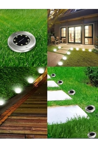 Mr 8 Ledli Solar Güneş Enerjili Beyaz Işık Su Geçirmez Bahçe Dekor Aydınlatma Lambası Bahçe Lambaları, Paslanmaz Çelik, Solar Lambalar, Su Geçirmez, Dış Mekan, Bahçe, Teras, Çim, Avlu, Yürüme Yolu 4 Enerji Sınıfı A 10 Parça Siyah