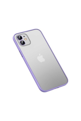 Apple Uyumlu iPhone 12 Kılıf Zore Retro Kapak Lila