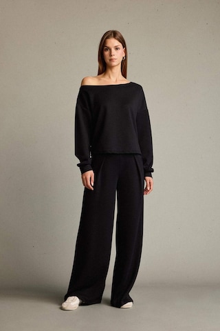 Defacto Kayık Yaka Modal Sweatshirt G2914ax25aubk81 Siyah