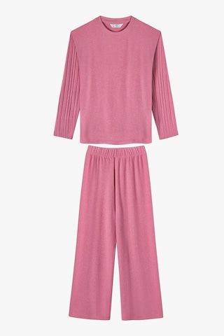 Penti Kız Çocuk Gül Kurusu Rosy Pink Pamuklu Uzun Kollu Pijama Takımı Pk34