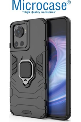 Microcase Oneplus 10R Batman Yüzüklü Armor Kilif - Siyah 546682667