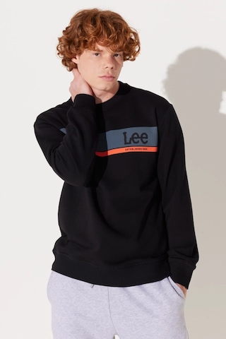 Lee Bisiklet Yaka Regular Fit Siyah Erkek Sweatshirt L232501001 001