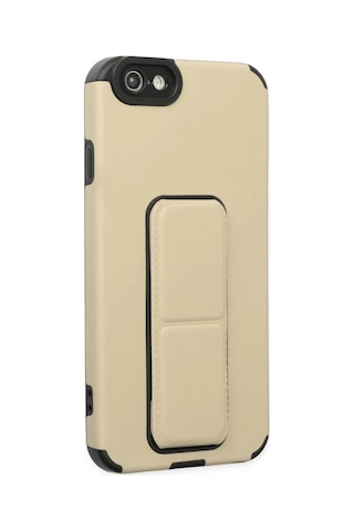 Apple Apple Uyumlu iPhone 6 Kılıf Mega Standlı Silikon - Gold