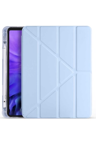 Apple Uyumlu iPad, Air 11inç M2 2024 Kılıf Kalem Bölmeli Trifolding Case A2902 A2903 A2904
