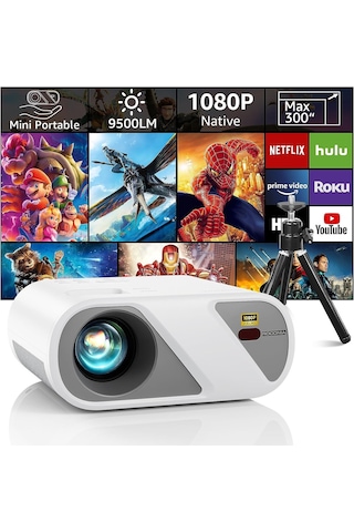 Roconia Tripodlu 1080P FHD Mini Projektör