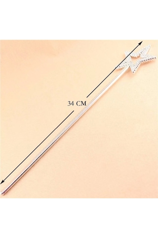 Yıldız Model Peri Asası Melek Asası Prenses Asası Metalize Gümüş Renk Lisinya Diğer