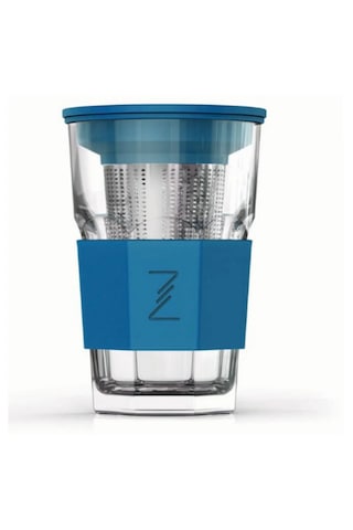 Zest Glass Süzgeçli Demlik Bardak 415 Ml Mavi Renk Mavi