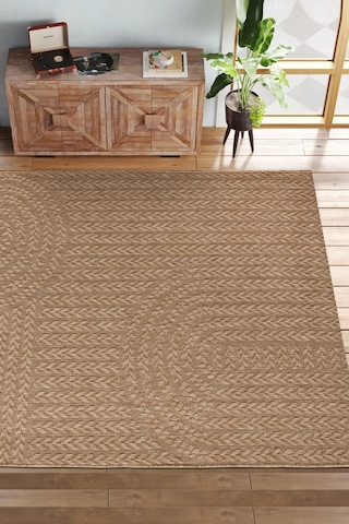 Sierra Halı Jüt Hasır Görünümlü Modern Kilim Ve Yolluk, İnce Bukle Dokuma Bej - Naturel