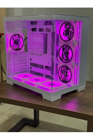 Gametech Anime Karakterli 7argb Fanlı Akvaryum Kasa Beyaz