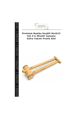 Premium Bambu Kuşdili No1012 Set 2'li Misafir Sunumu Sofra Takımı Pratik Alet Çok Renkli