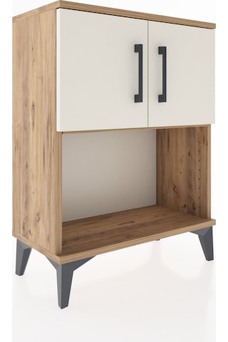 Arges Komodin 2 Raflı 2 Çekmeceli 2 Kapaklı 60x30x80 Çam-aytaşı Çam