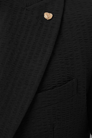 Rizzup Erkek Slim Fit Likralı Siyah Blazer Ceket Gofre Dokulu Esnek Çift Düğmeli Spor Ceket 2600813
