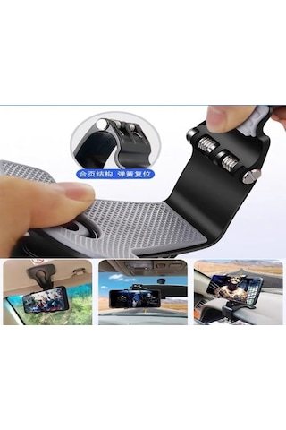Kenpazar Araba Gösterge Üstüne Takılan 360 Oynar Başlıklı Telefon Tutucu Siyah