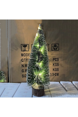 Dofolink Küçük Noel Ağacı 30cm, Ahşap Tabanlı, Beyaz Sedir Deseni, Noel/parti Dekorasyonu, Festivite Atmosferi Oluşturucu Hediyelik