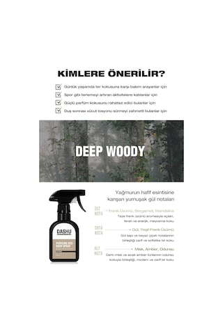 Dashu Solution Perfume Deo Body Spray Deep Woody