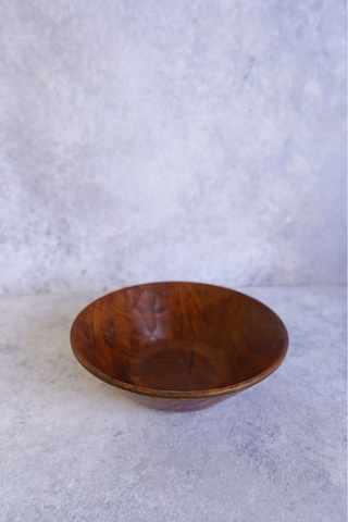 Justwood 2 Li Ligna 19 Cm Melamin Ahşap Rölyefli Salata Tabağı, Servis Tabağı, Çukur Kase, Çerezlik Koyu Kahverengi