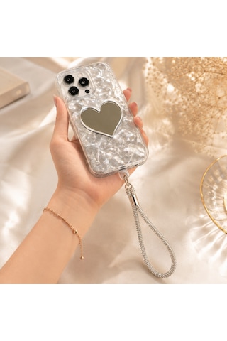 Silver Taşlı Telefon Bilek Askısı Kristal Taşlı Şık El Askısı