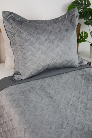 Queen Kadife Tek Kişilik Yatak Örtüsü - Antrasit Antrasit