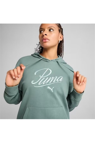 Puma Scrıpt Comfort Hoodie Kadın Yeşil Spor Sweatshirt - 684983 30 Yeşil