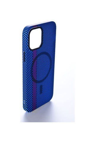Merci Iphone Uyumlu 14 Pro Uyumlu Carbon Line Magsafe Destekli Kılıf Mavi