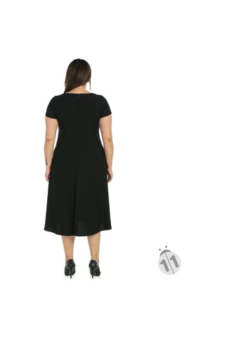 4088S-Nidya Moda Büyük Beden Elbise Sem Krep Çok Renkli