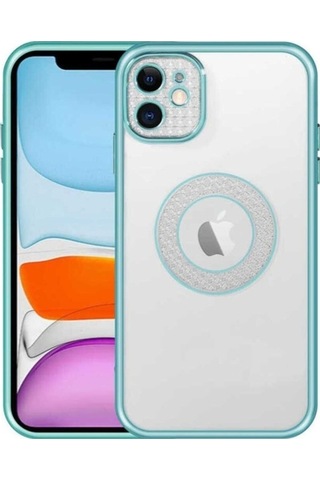 Apple Uyumlu iPhone 12 Kılıf Kamera Korumalı Logo Gösteren Zore Esta Kapak Yeşil