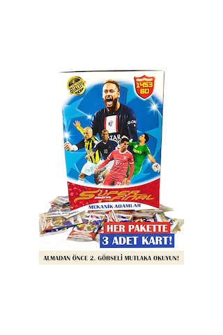 Yeni Sezon Mekanik Adamlar Mart Serisi Siyah Kurdele Futbolcu Kartları 100 Poşet 300 Adet Kutulu
