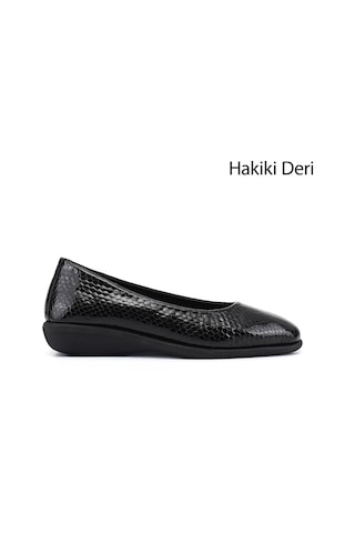 Gönderir Gönderi R Kadın Siyah Kroko Dolgu Taban Hakiki Deri Comfort Ayakkabı Gdza13424376