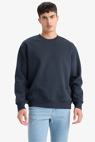 Defacto Relax Fit Bisiklet Yaka Kalın İçi Yumuşak Tüylü Basic Düz Sweatshirt T5139az25aunv163 Lacivert