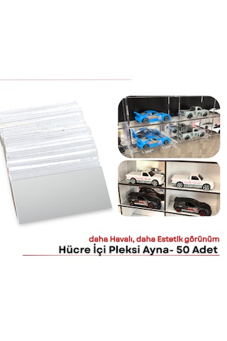 50 Adet 9x4 Dikdörtgen Dekoratif Pleksi Kendinden Yapışkanlı Gümüş Akrilik Ayna