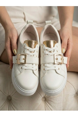 Marina Rosse Lusi Kemer Gold Detaylı Günlük Ortopedik Sneaker Beyaz