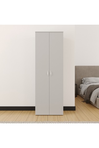 Ahşap Gardırop, Elbise Dolabı, Çok Amaçlı Dolap, Dolap & Temizlik Dolabı, 60x34x180cm Beyaz