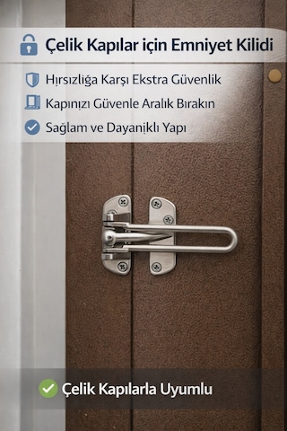 Çelik Kapı Emniyet Kilidi Emniyet Kelepçesi Güvenlik Kilidi Metal Kapı Güvenlik Aparatı