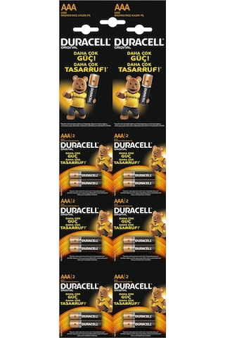 Duracell LR03/MN2400 AAA Kartela İnce Kalem Pil 12'li Duracell LR03/MN2400 AAA Kartela İnce Kalem Pil 12'li