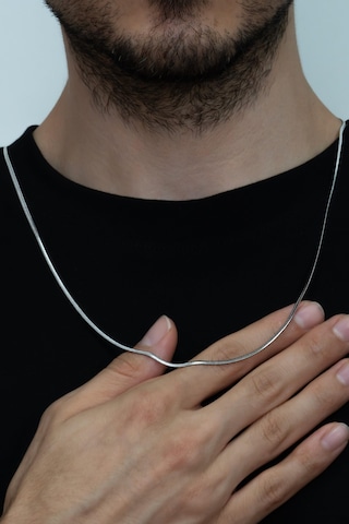 Yassı Model Snake Yılan Kolye Erkek Çelik Kolye Zincir Eck03 (374690265) Beyaz