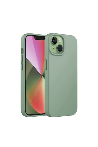Bix İphone 14 Plus / 15 Plus Silikon Kılıf Magsafe Uyumlu Güçlü Koruma Darbe Emici Kaktüs Yeşili Yeşil