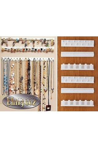 Takı Dolap İçi Organizer Düzenleyici Takı Askısı Kolye Askılığı S Beyaz