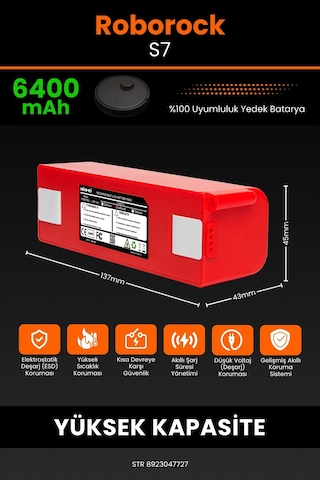 Roborock S7 Uyumlu 6400.mah Batarya