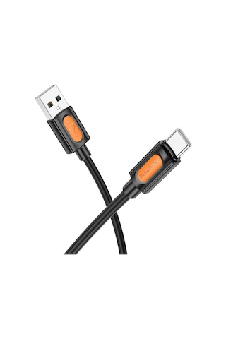 Borofone Bx114 Yapı 3a Usb Tip-c Şarj Veri Kablosu, Uzunluk: 1m Siyah