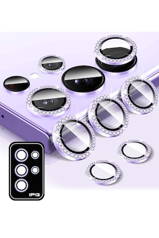 Galaxy Uyumlu S24 Ultra Ipg Kamera Lens Koruyucu Taşlı - Mor