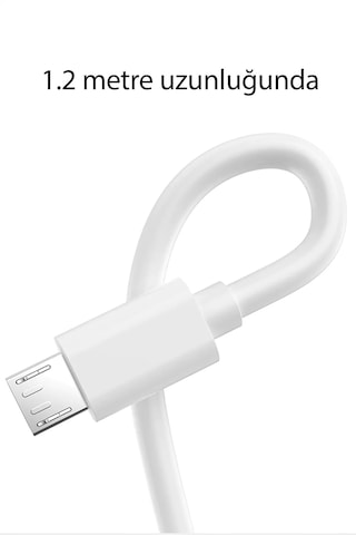 Abatech Micro-usb & Usb-a Data Ve Şarj Kablosu Beyaz
