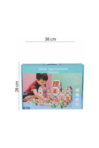 Ahşap 268 Parça Mimari Yapı Bloklar