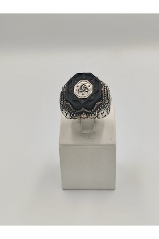 Siyah Zirkon Taşlı Teşkilat Mahsusa Diliriş Eseri 925 Ayar 25 Mm