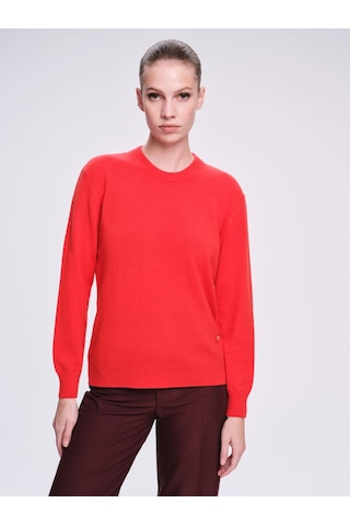 Hatemoğlu Saykı Woman Regular Fit Kaşmir Kırmızı Kazak