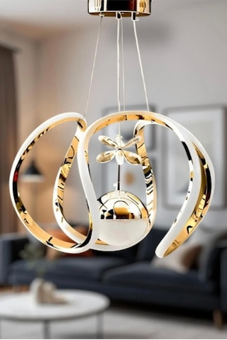 Lzy Avize Wesnay Model Gold Kaplama 3 Renk Metal Salon Mutfak Yatak Odası Modern Led Sarkıt Avize Altın