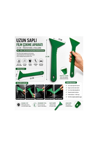 Uzun Saplı Film Çekme Aparatı Profesyonel Cam Film Uygulama Raklesi, Folyo Ve Kaplama Yardımcı Aparatı - 883760167