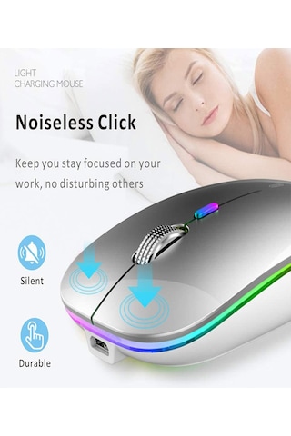 Mkey MK-109 RGB LED Kablosuz Mouse Optik Wireless Mouse Sessiz Mouse