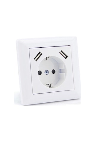 Axis Sıva Altı Topraklı Priz 16A + 2 Usb 23A