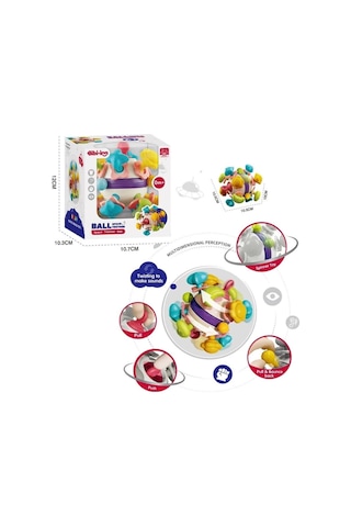 6 In 1 Diş Kaşıyıcı Bebek Topu- Çıngıraklı Oyuncak